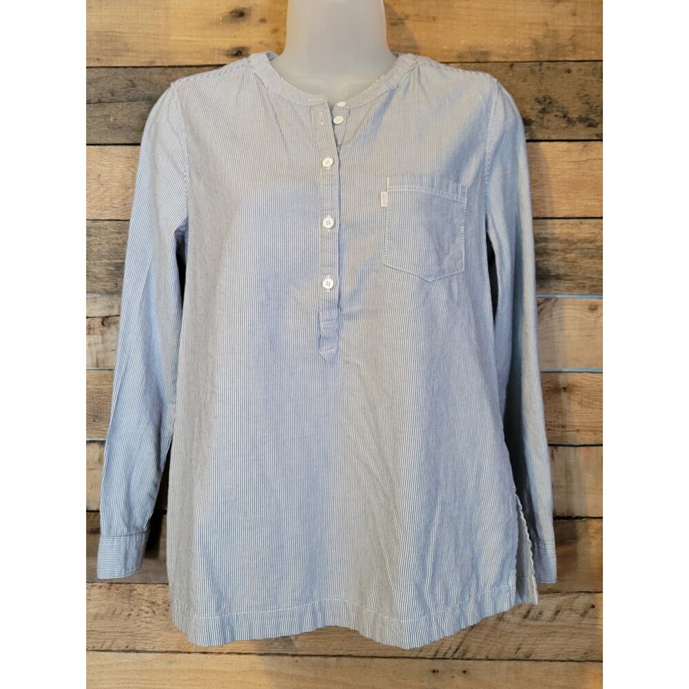 Levi's women's cottage pin stripe causal long sleeve pull over top size small